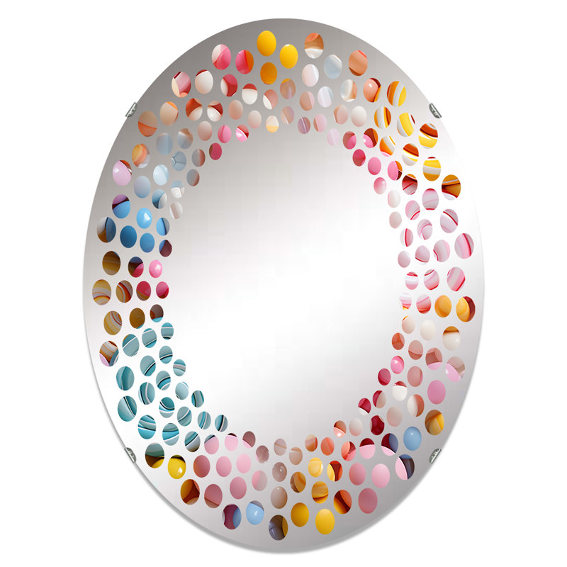 Popart Candies Dessert I - Miroir mural à pois - MIR110729-Ovale, 35,4 po x 23,6 po