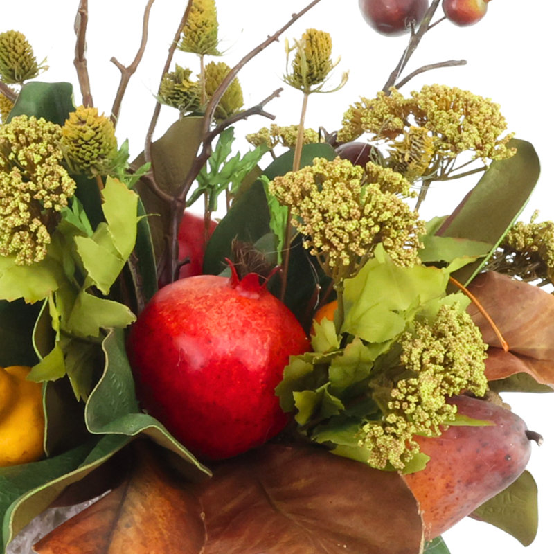 Thistle and Pomegranates Arranged in Decorative Ceramic Pot