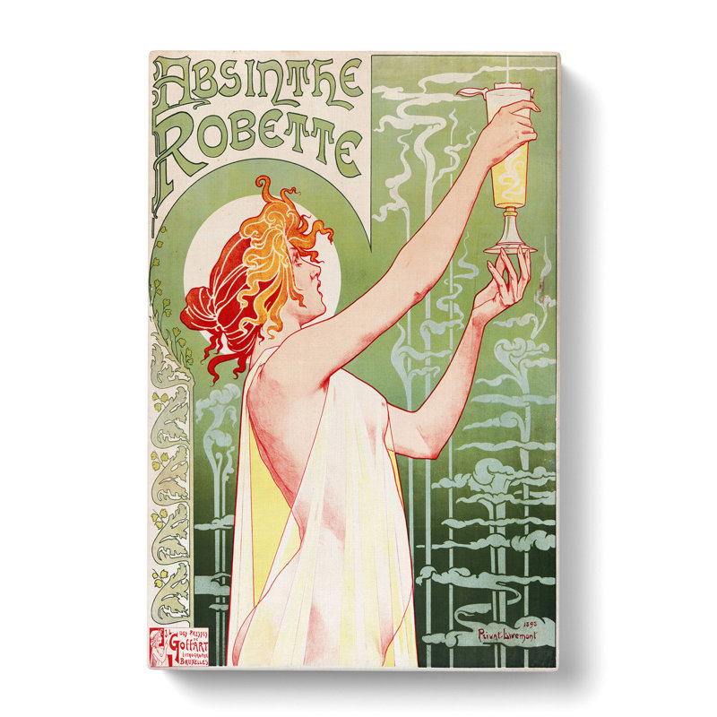 Absinthe by Henri Privat-Livemont - Wrapped Canvas Painting, 60cm H x 40cm W x 3cm D