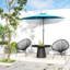 Parasol de fenêtre d'extérieur demi-rond 9 pi avec 5 nervures, bleu clair