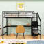 Full Loft Bed With Desk, Wardrobe And LED Light