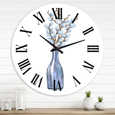 Bouquet de brindilles de saule II - horloge murale