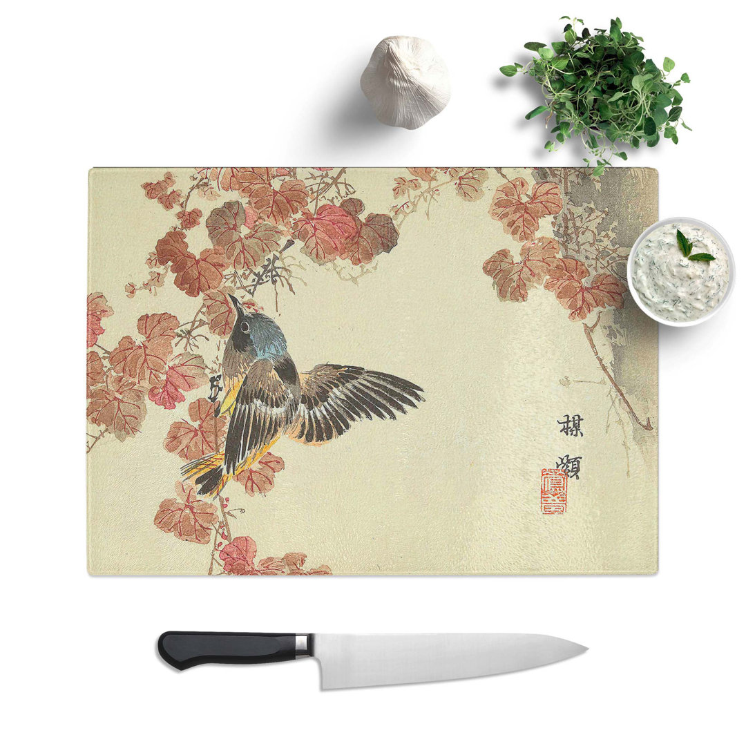 Tempered Glass Bird upon a Tree Branch Chopping Board
