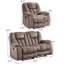 Ensemble de salon inclinable en microsuède 3 pièces avec porte-gobelets-355942009