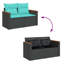 Ensemble de canapé de patio 7 pièces avec coussins en rotin de polyester noir