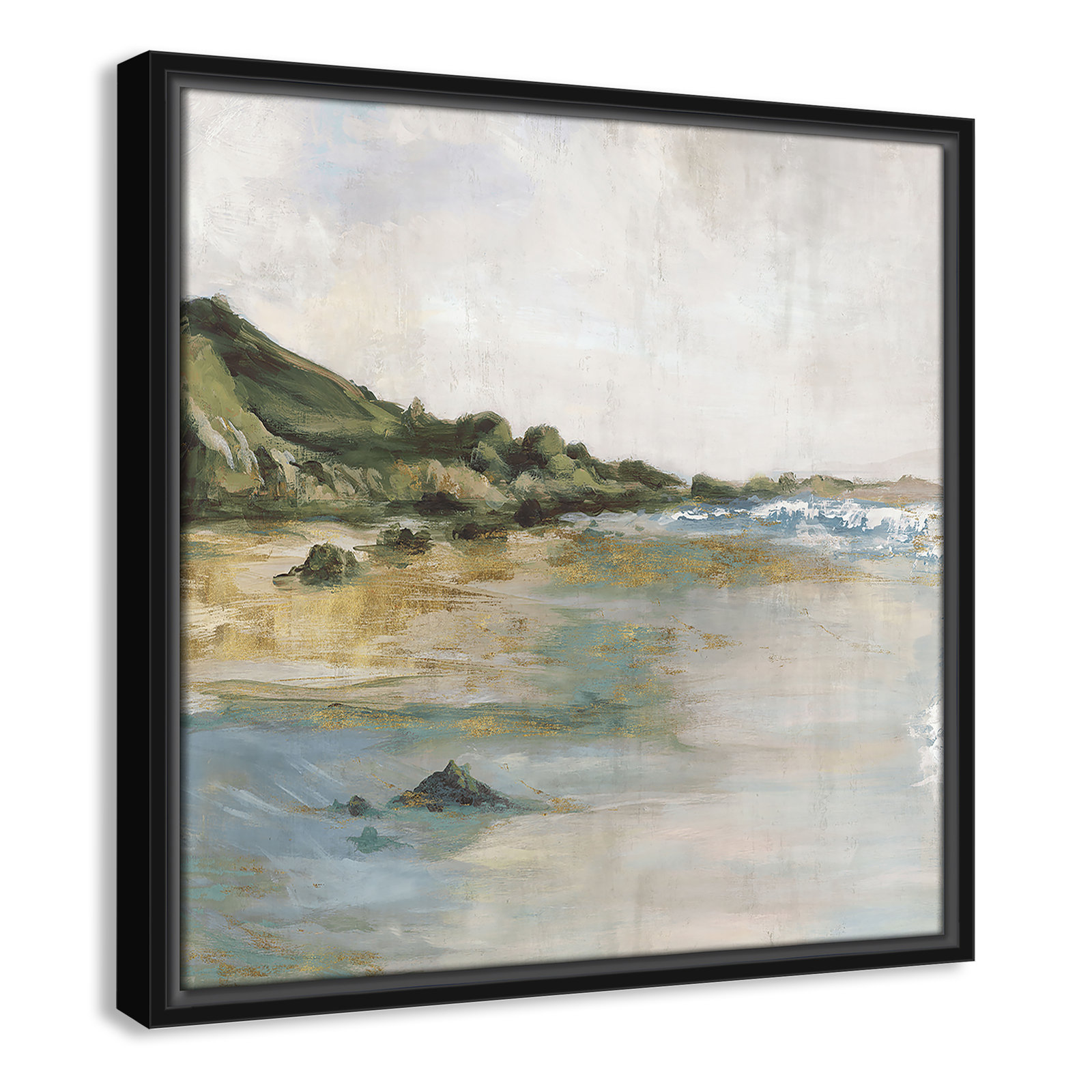 Cordoba "Tide's Edge" Print, 17.5" H x 17.5" W, Black