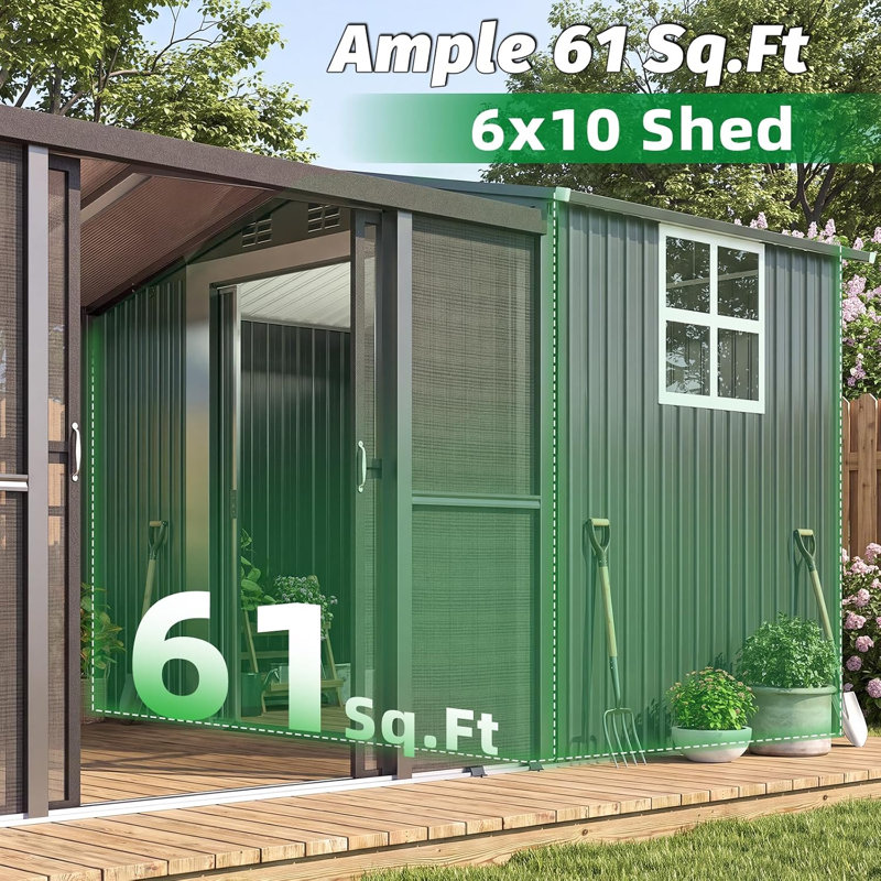 Véranda 10 x 10 avec abri de fenêtre 6 x 10, abri de patio 2 en 1 pour la cour et le jardin