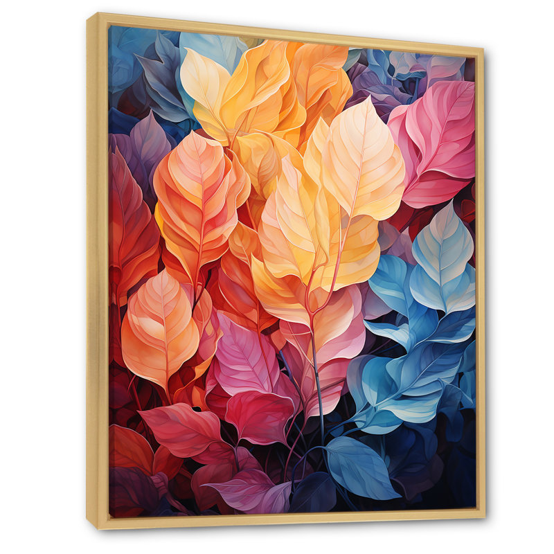 «Colorful Leaf Dreamscape I» sur toile, Cadre naturel flottant, H 40 po x l 30 po x P 1,5 po