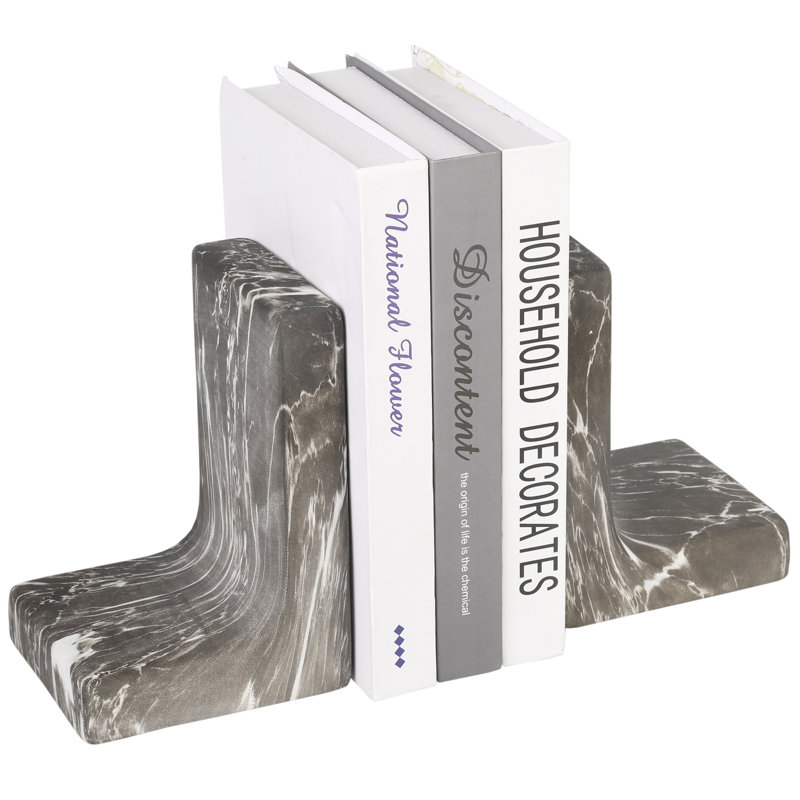 Modern & Contemporary Ceramic Bookends, Grey