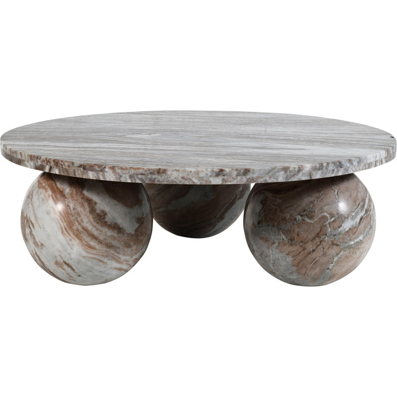 Hizki Marble Top Coffee Table, Brown