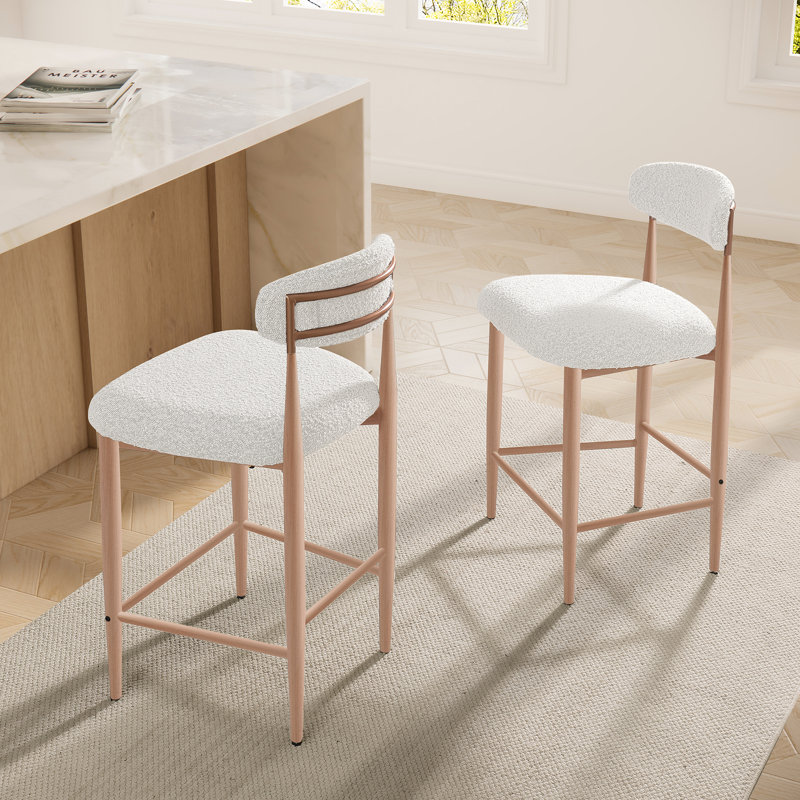 Chaise de bar 2 pièces Velora, Beige
