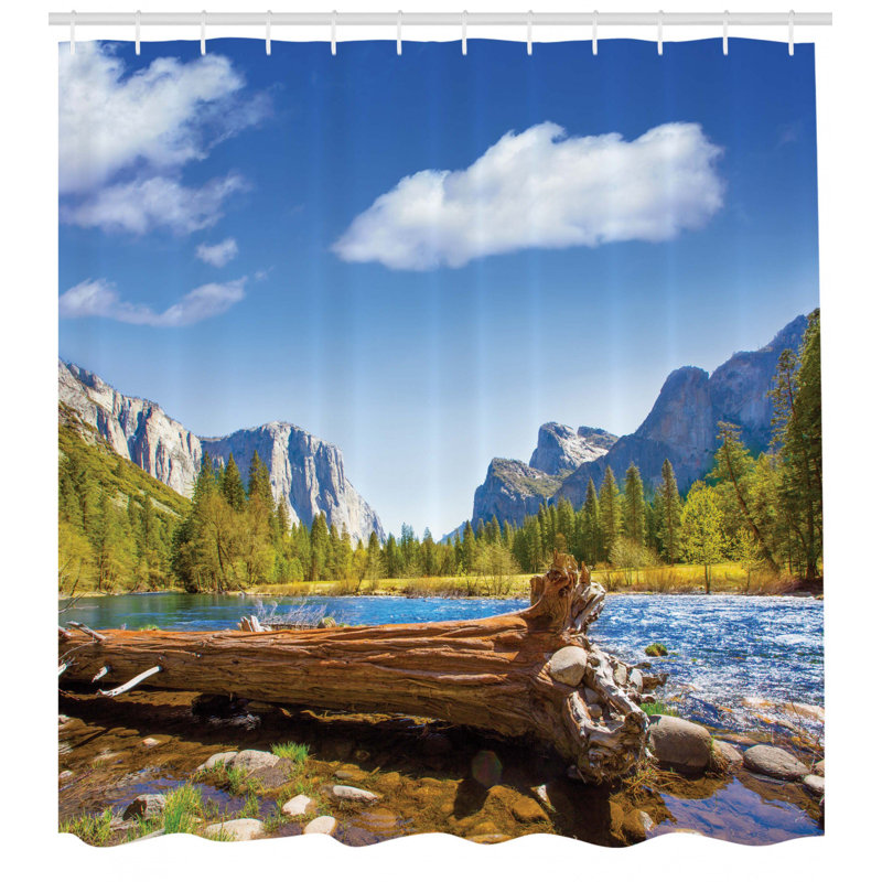 Ensemble de rideau de douche avec crochets yosemite, H 69 po x l 105 po