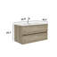 Meuble-lavabo moderne en chêne brut, lavabo à débordement en céramique, pré-assemblé, tiroirs texturés, lavabo flottant intégré à fermeture silencieuse 36 po, conception épurée, 20% plus d'espace-2053938781