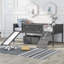 Lit mezzanine simple en bois avec deux boîtes de rangement-597828879