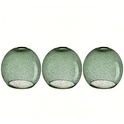 Lot de 3 luminaires suspendus globe en verre vert bouteille de 16,2 cm (6,38 po)