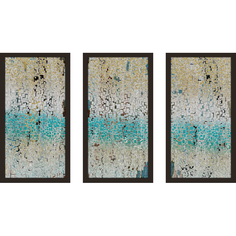 « illusion origaq asolo », ensemble de 3 reproductions d’impressions encadrées, L 40,5 po x H 25,5 po x P 1 po