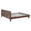 Lit en bois de pin massif, grand et stable, sans sommier, couleur noyer foncé-2038876149