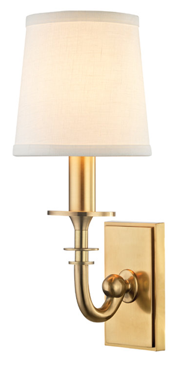 Carroll Solid Brass Candle Wall Light, Aged Brass