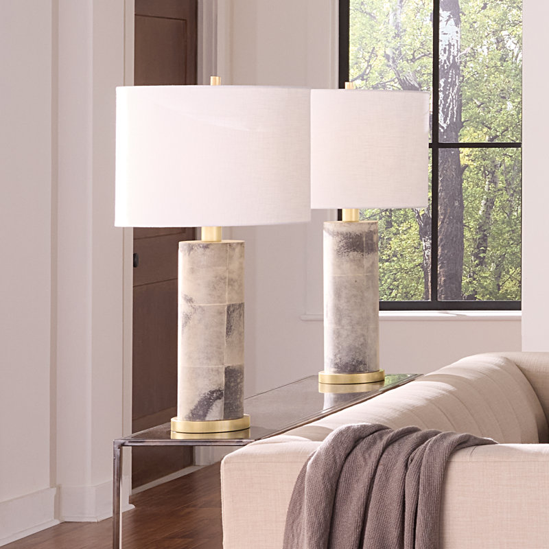 Lampe de table Rivet Vélin, gris
