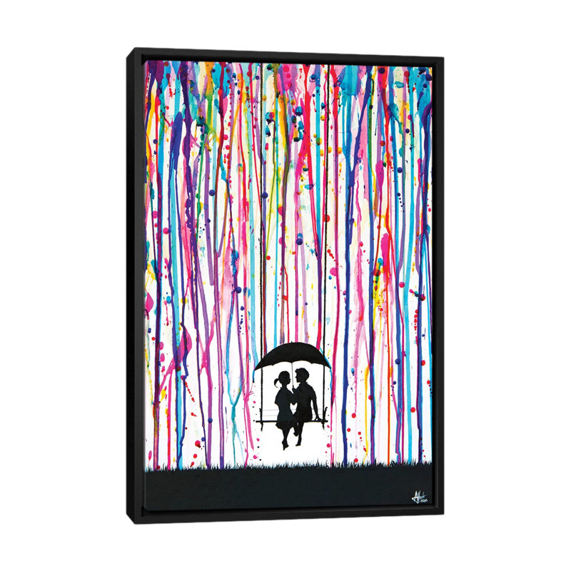 «Days Gone», peinture sur toile tendue, H 26 po x l 18 po x P 1,5 po, Toile avec cadre noir, Pas de tapis
