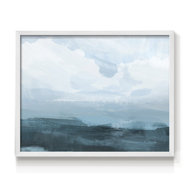 Azure Rising III - reproduction encadrée - réversible, H 11 po x l 14 po, Blanc