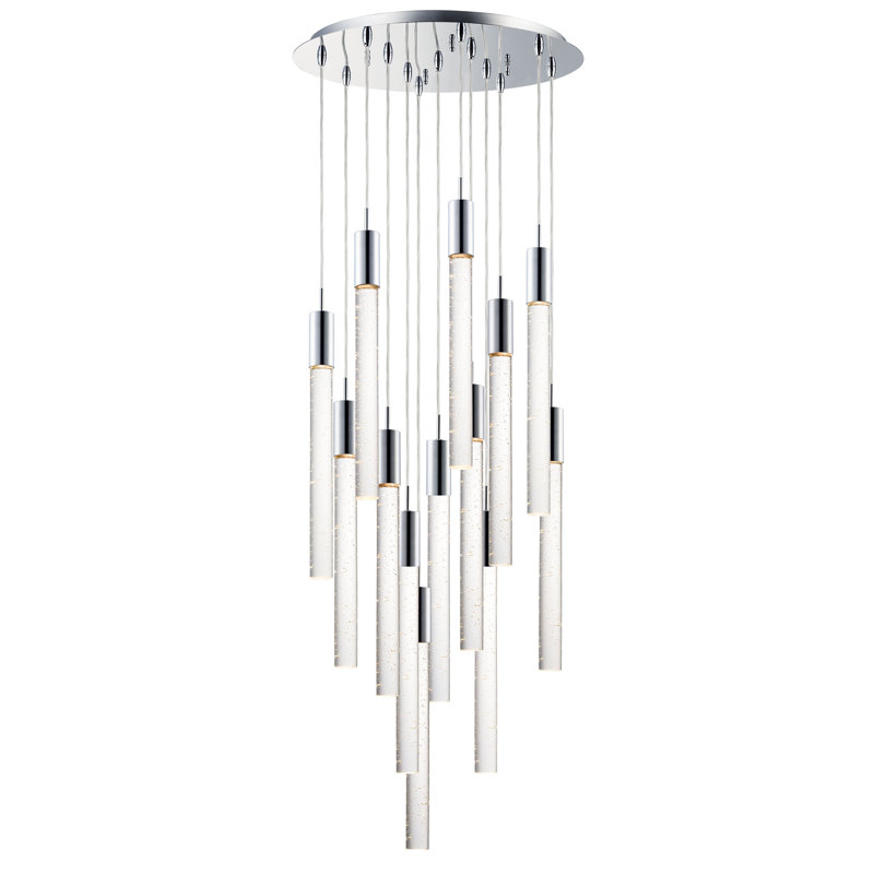 Senn 13 - Light Polished Chrome LED Cluster Pendant