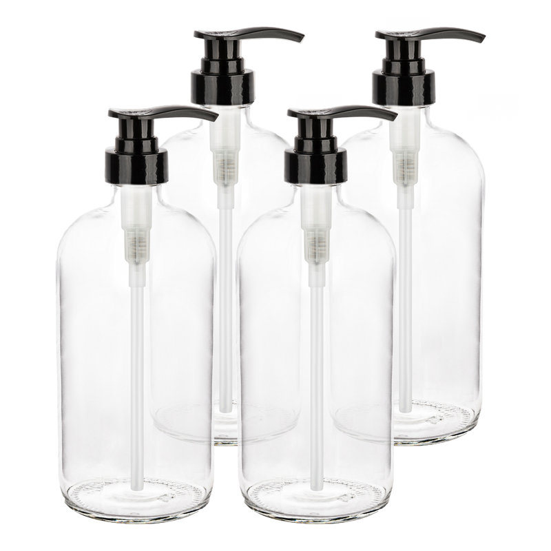 Distributeur de savon 1 litre Nanfito, Transparent/noir