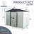 8Ft X 4Ft Outdoor Metal Storage Shed With Sliding Door And Foundation For Backyard, Patio, Lawn-123924716