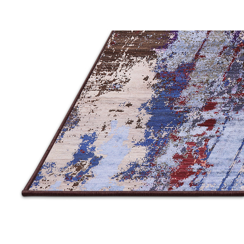 Tapis bleu / orange / beige Bunnlevel, Rectangle 7 pi x 9 pi