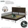 Solid Wood Bed Frame with Headboard Platform Bed, Handcrafted Pattern,  Scandinavian Signature Bedroom Furniture 800 lbs Capacity