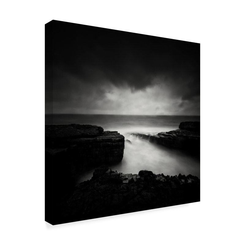 «Black and White Coastal» par Beninga, impression sur toile tendue, H 18 po x l 18 po x P 2 po
