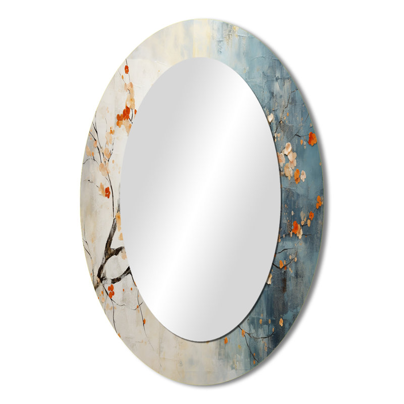 Miroir mural orange traditionnel, 36 po x 24 po