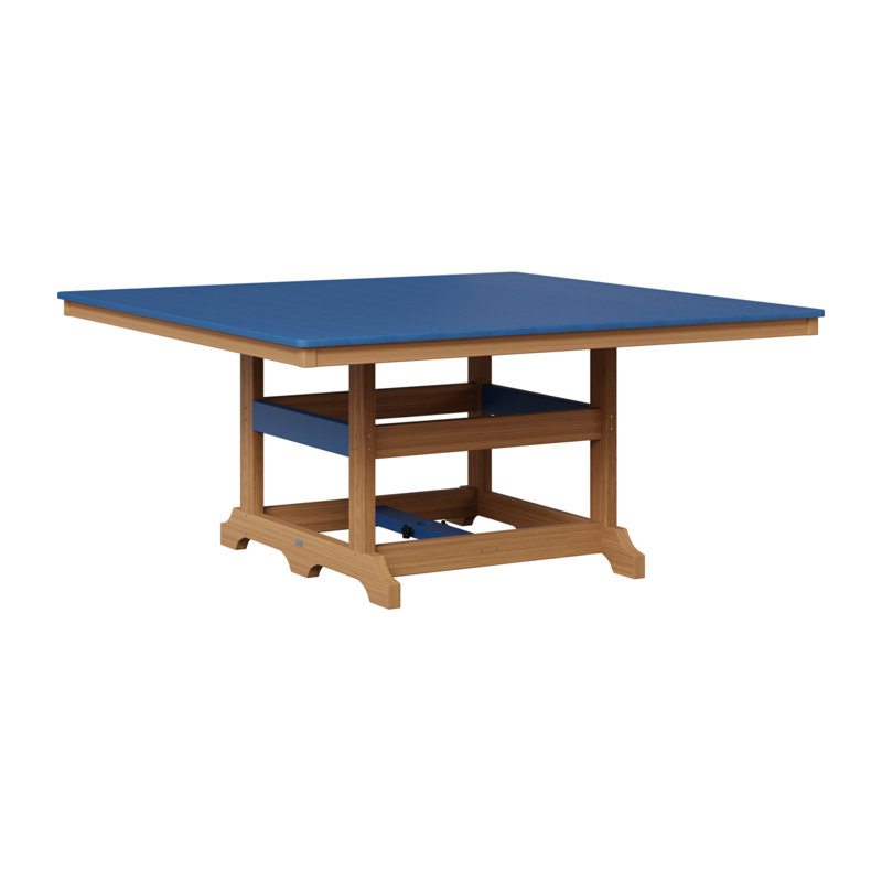 Table de salle à manger Berlin Classic, Bleu pacifique, Teck naturel