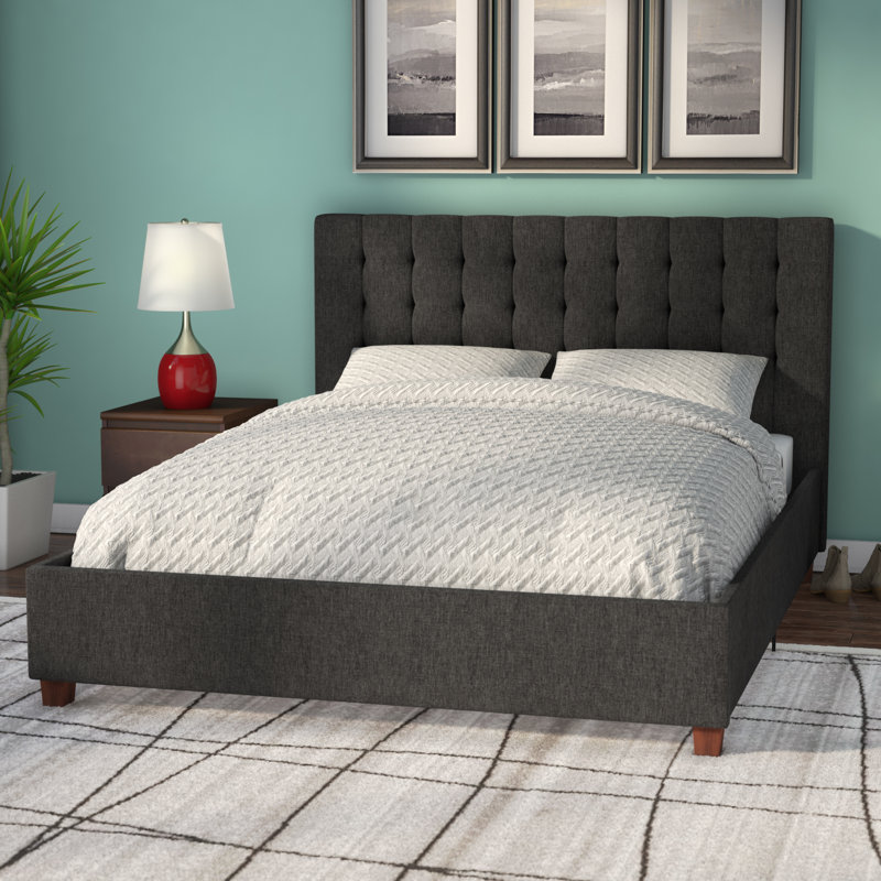 Calla Upholstered UK King - DE 150 X 200 Cm Bed, Double (4'6), Grey