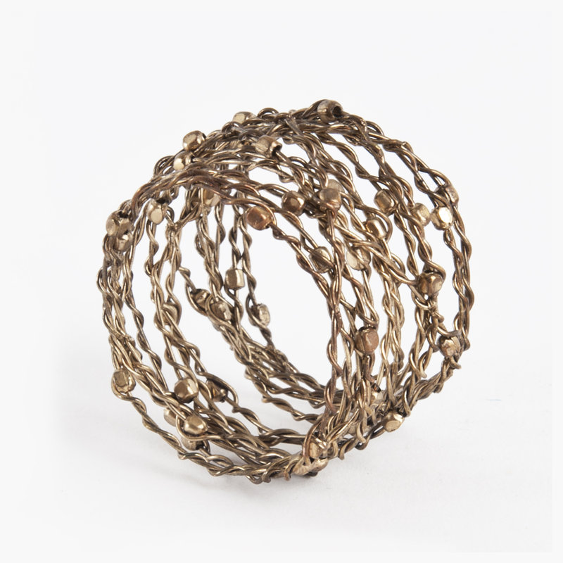 Gold Iron Contemporary Napkin Rings Set of 4