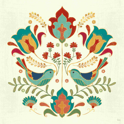 Folk Floral III by Veronique Charron - Wrapped Canvas Graphic Art