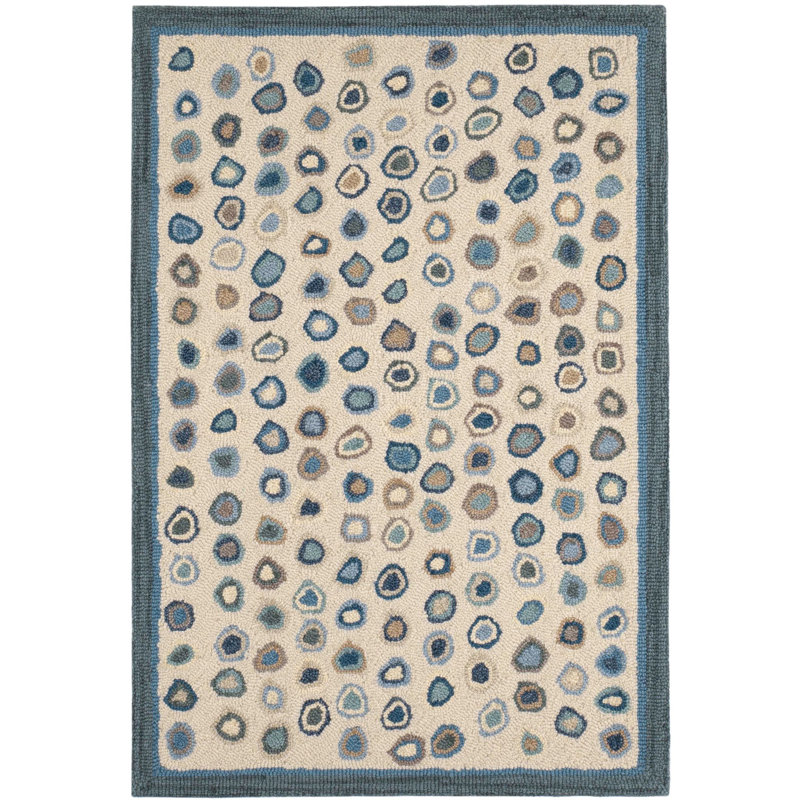 Tapis en laine crocheté à la main Cat's Paw, Rectangle 7 pi 6 po x 9 pi 6 po