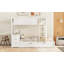 Lit superposé double avec lit gigogne simple, rangement et bureau, blanc-1067580515