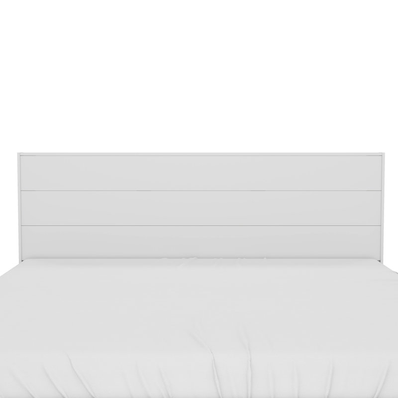 Allyannah Levison Platform Bed With Headboard, King, White