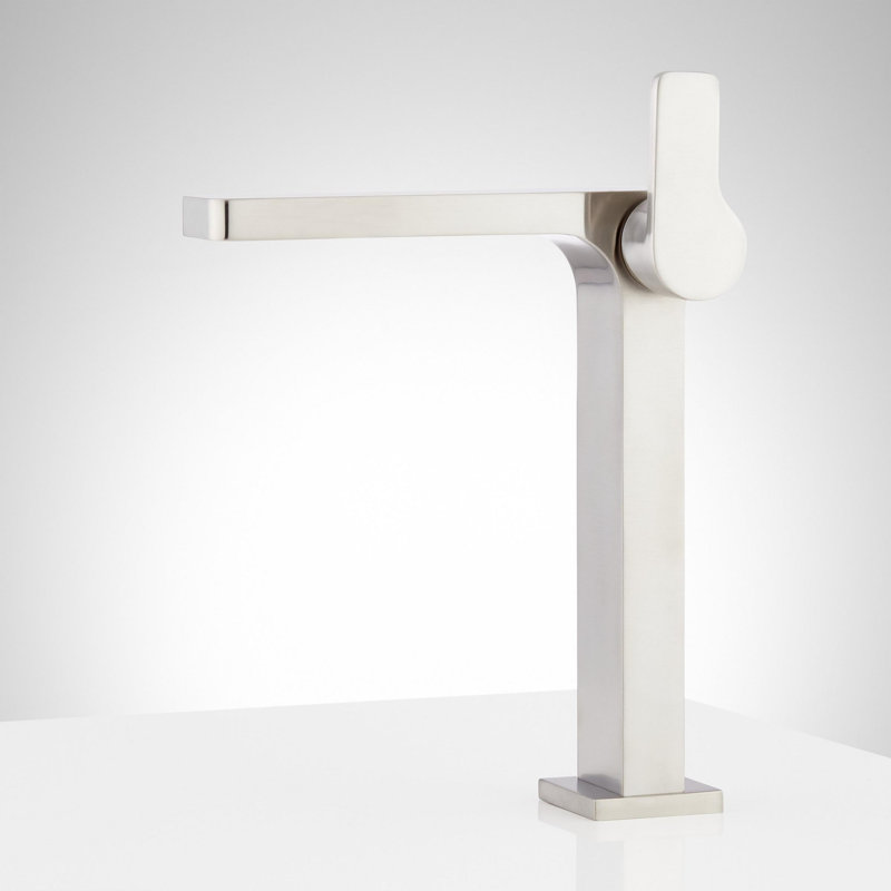 Hibiscus 1.2 GPM Single Hole Vessel Bathroom Faucet with Pop-Up Drain Assembly, Brushed Nickel