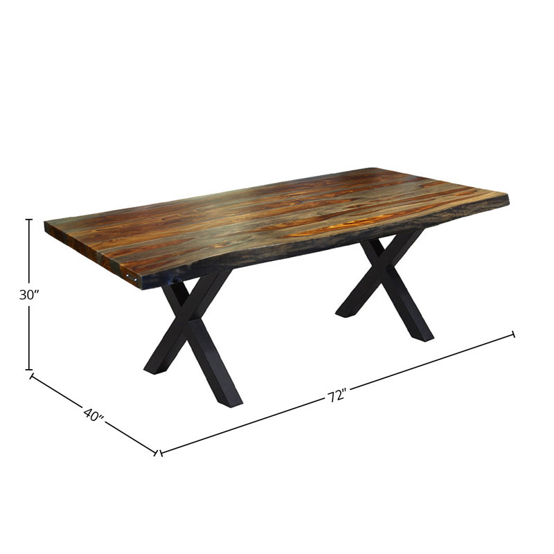 Table de salle à manger Ezekiella, H 30 po x L 72 po x l 40 po, Bois de sheesham gris