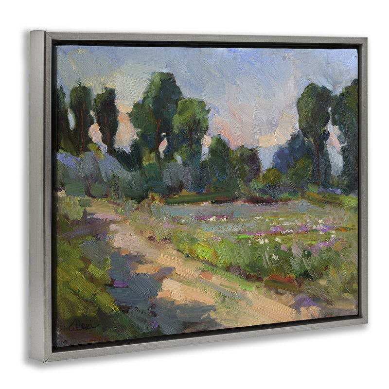 Art mural sur toile flottant Idaho Spring Tree Grove par Alexi Fine, H 17 po x l 21 po, Cadre flottant gris lustré