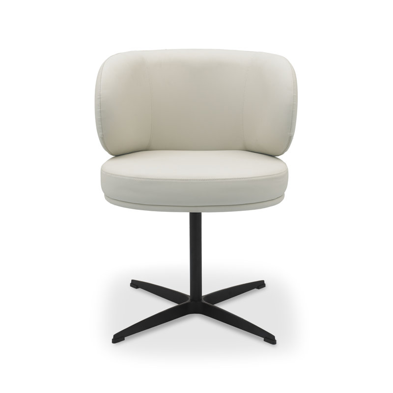 Belita 360° SWIVEL CHAIR - BLACK SAND POWDER COATED LEGS (PAIR), Ivory