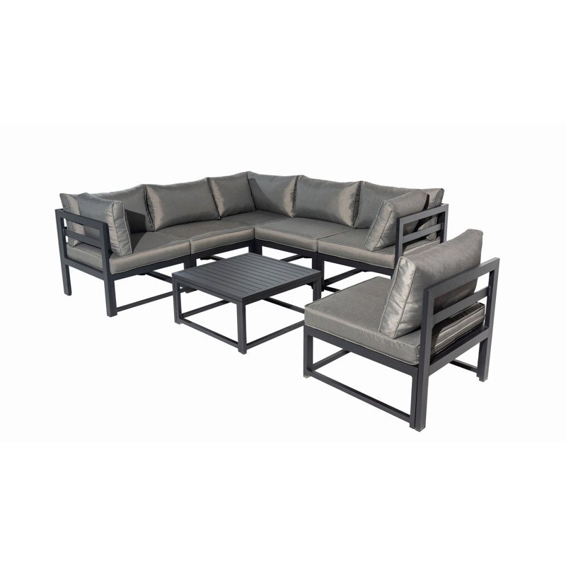 Mulac 6 - Person Patio Dining Set with Square Table , Cushions Included