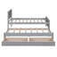 Lit plateforme simple avec lit gigogne et tiroirs, gris
