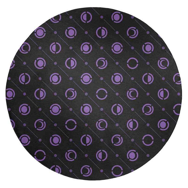 Chenille Geometric Indoor Rug, Round 5'