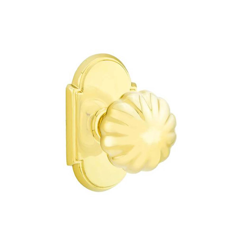 Ensemble de boutons de passage Emtek avec bouton rosette et melon n ° 8, Laiton poli