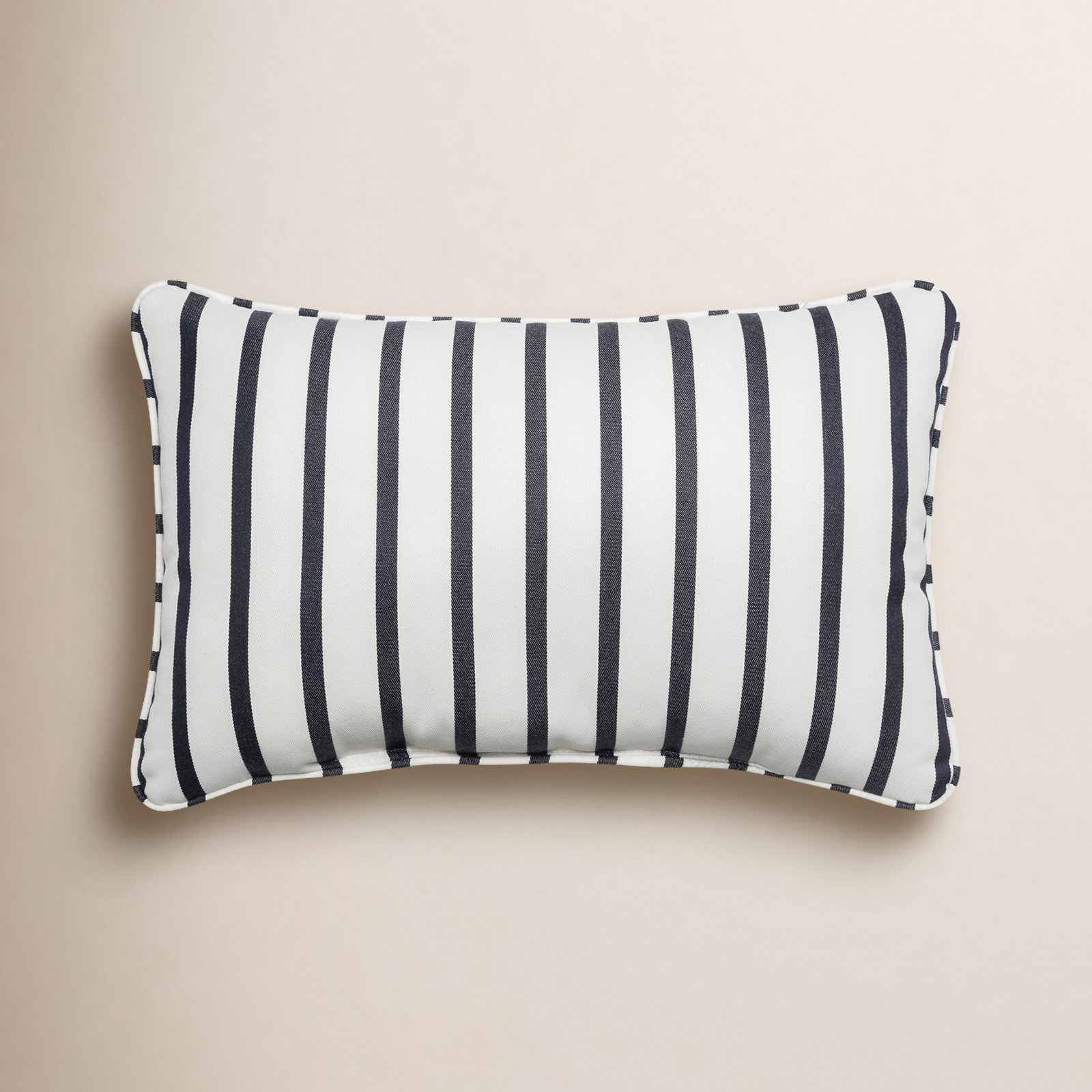 Lorena Striped Indoor/Outdoor Lumbar Throw Pillow, 12"H x 18"W