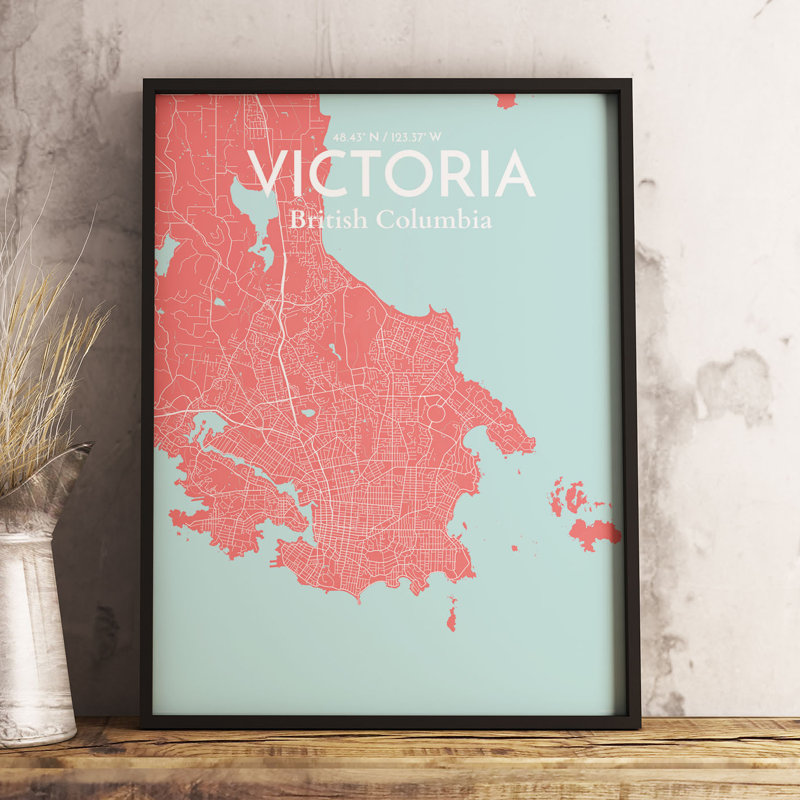 Victoria City Map - No Frame Print, 50.8cm H x 40.6cm W x 0.13cm D