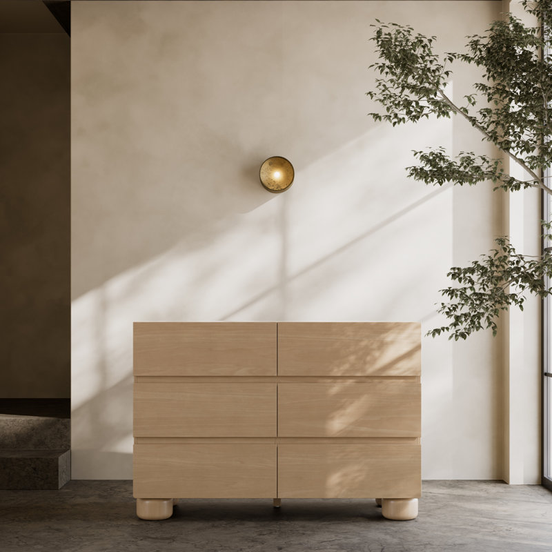 Commode 6 tiroirs Sorrento, Noisette